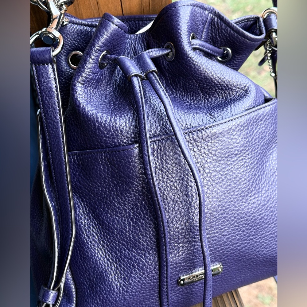 Coach Purple Leather Bucket Bag - Picture 7 of 16